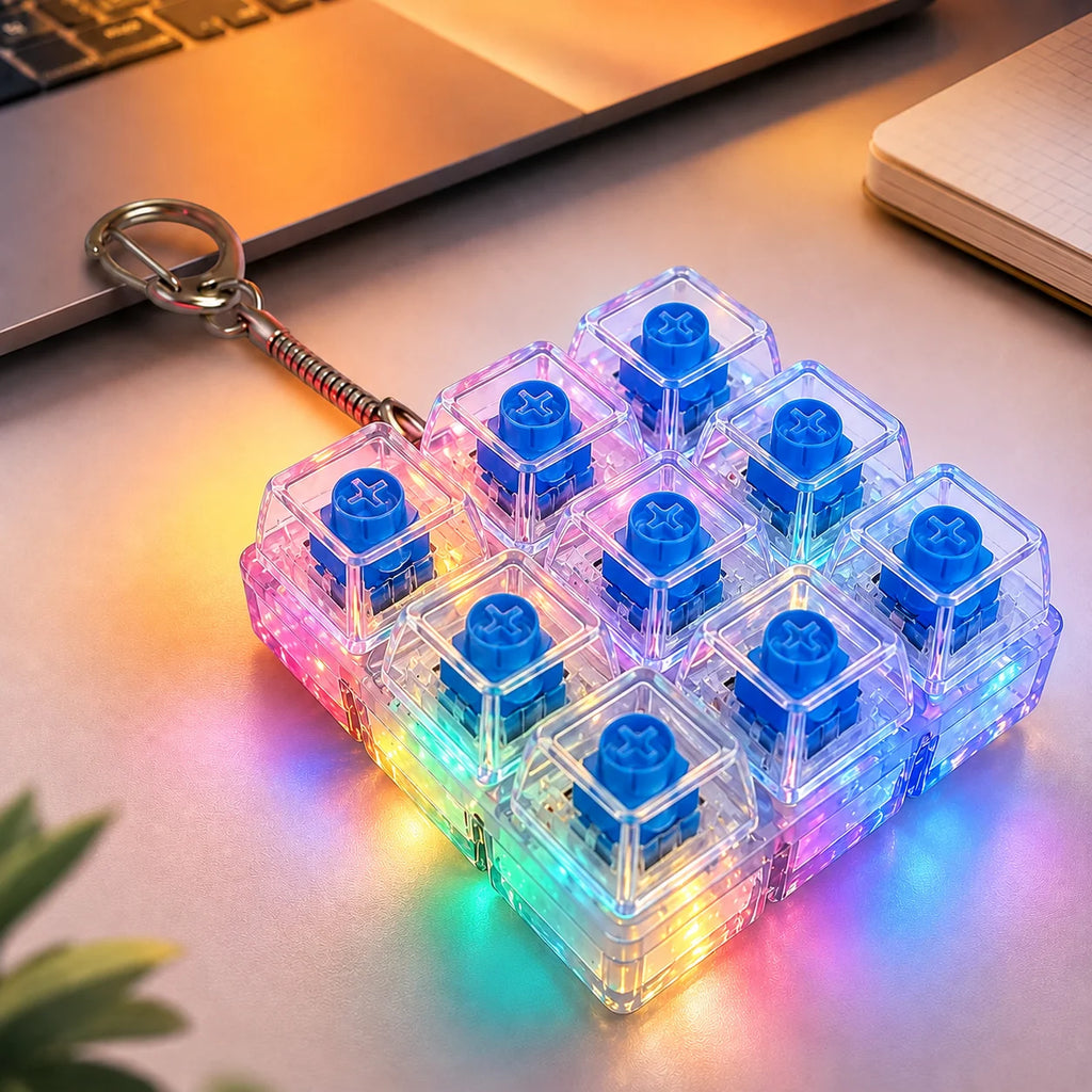 Llavero Teclado de Cristal con Luz LED