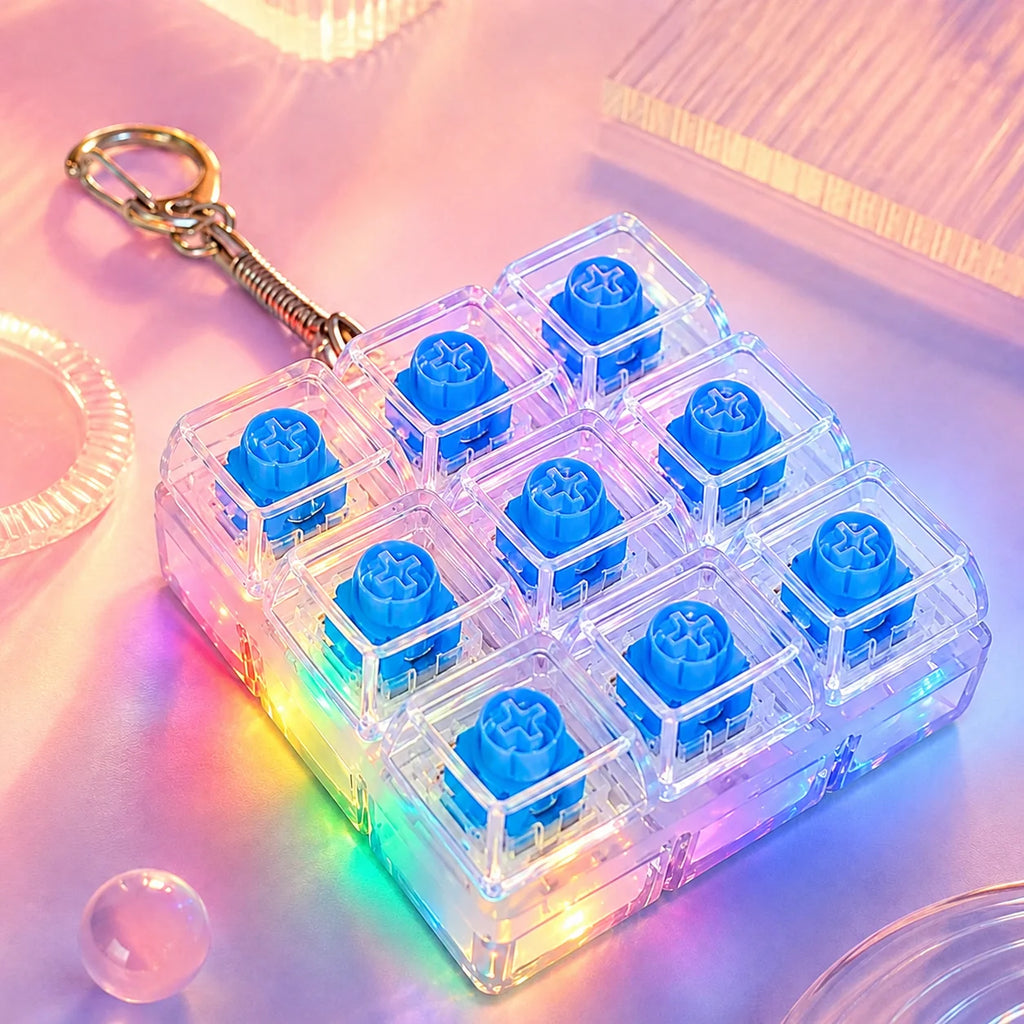 Llavero Teclado de Cristal con Luz LED