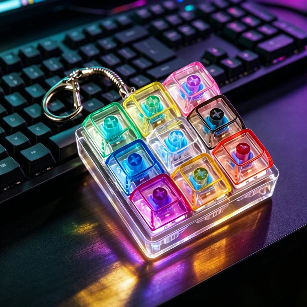 Llavero Teclado de Cristal con Luz LED
