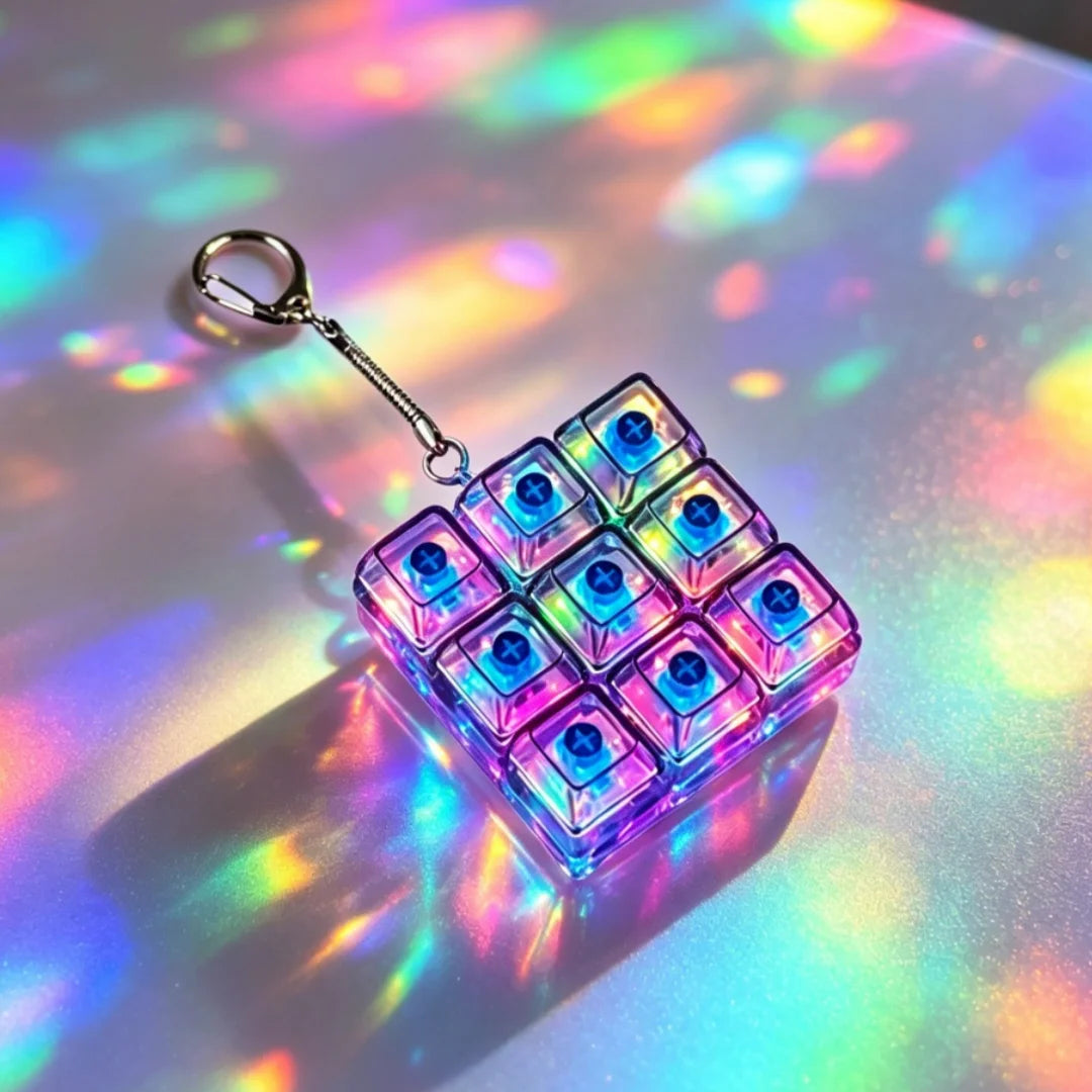 Llavero Teclado de Cristal con Luz LED